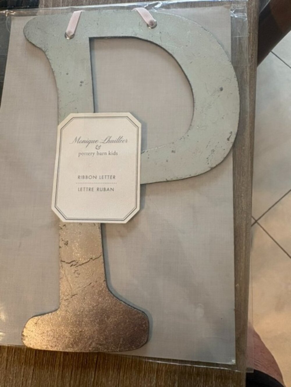 Pottery Barn Monique Lhiellier Decorative Silver Letter P